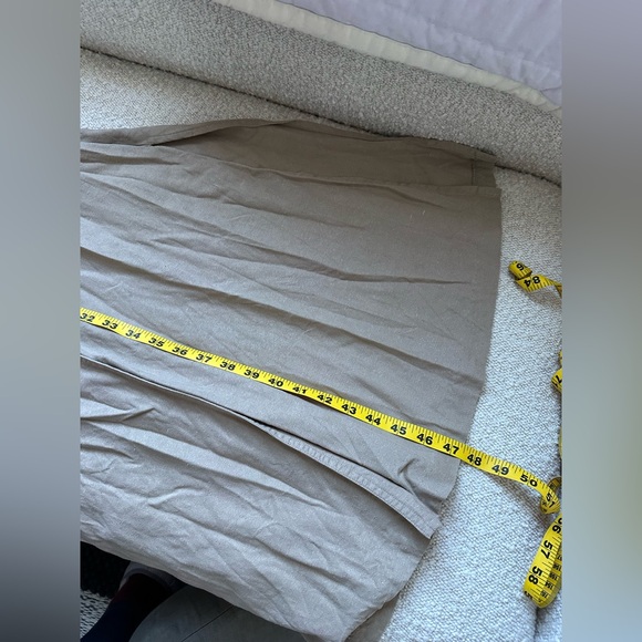 Vintage The Limited Raw Silk Long Slit Button Up Dress Tan Khaiki XS - Picture 12 of 12